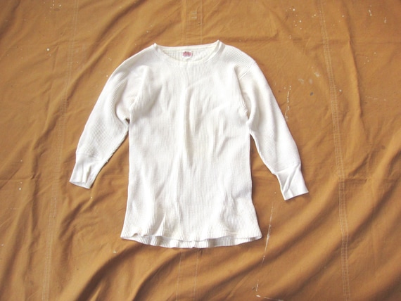 XS / Small 40s Cotton Thermal Shirt / Thick, Waff… - image 1