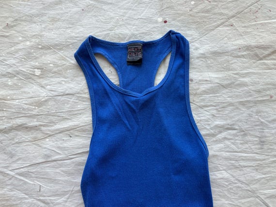 Small 80s Solid Color Tank Top Undershirt / Ribbe… - image 2
