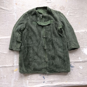 Large 80s Swedish Fleece Parka Liner / Pile Liner Jacket Sherpa Deep Pile Green Fleece Overcoat Minimalist 1970s 1980s C54