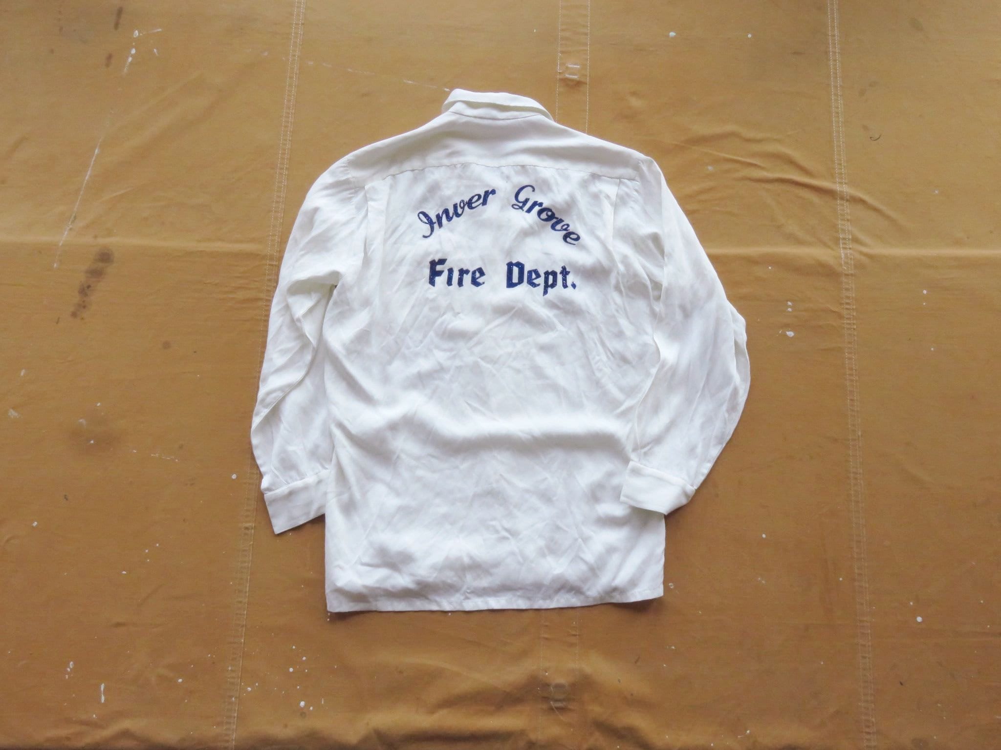 Medium 50s Air-flo Rayon Bowling Shirt / Loop Collar 1950s Men