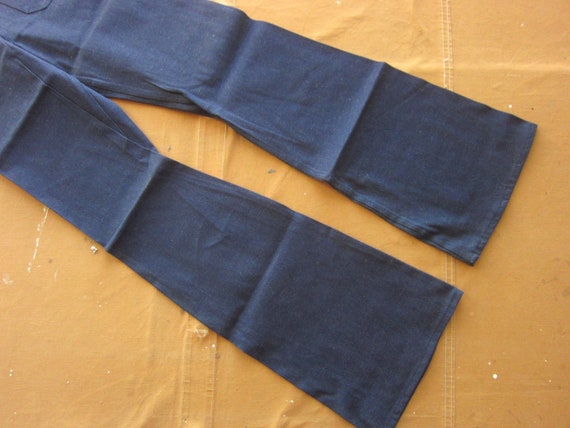 Vintage 70s Denim Bell Bottom Jeans / 100% Cotton… - image 2