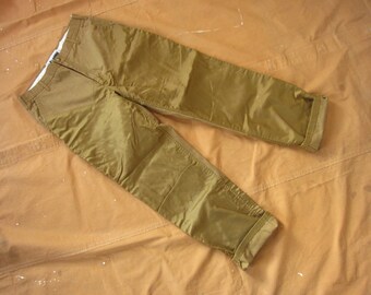 Pantalones de caza de los años 90, de 35 x 33, con doble rodilla, de nailon dorado y lona de pato. Pantalones chinos.