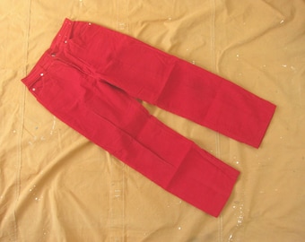 29 Waist 80s Women's Levis Corduroys / Straight Leg, Corduroy Pants, 1970s 70s 1980s, Bright Red, 28 29 Cords