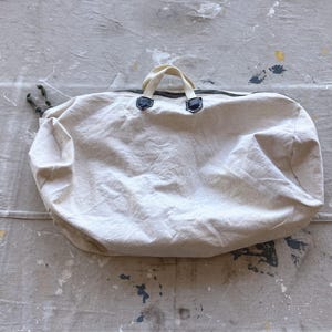 Vintage 40s / 50s Waxed Canvas Utility Tote Tool Bag / Green