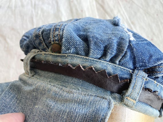Small / Medium 70s Handmade Denim Patchwork Hat /… - image 8