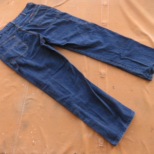 35 x 30 80s Carpenter Jeans / Dark Wash Denim Work Pants Made in USA 1980s 1990s Big Ben image 7