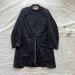 XS / Small Antique Cutaway Morning Coat / 1910s 1920s Antique Turn of the Century Men's Salt Pepper Black Long Suit Coat Jacket