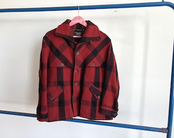 Medium 50s Hercules Plaid Wool Mackinaw Jacket / Double Shoulder