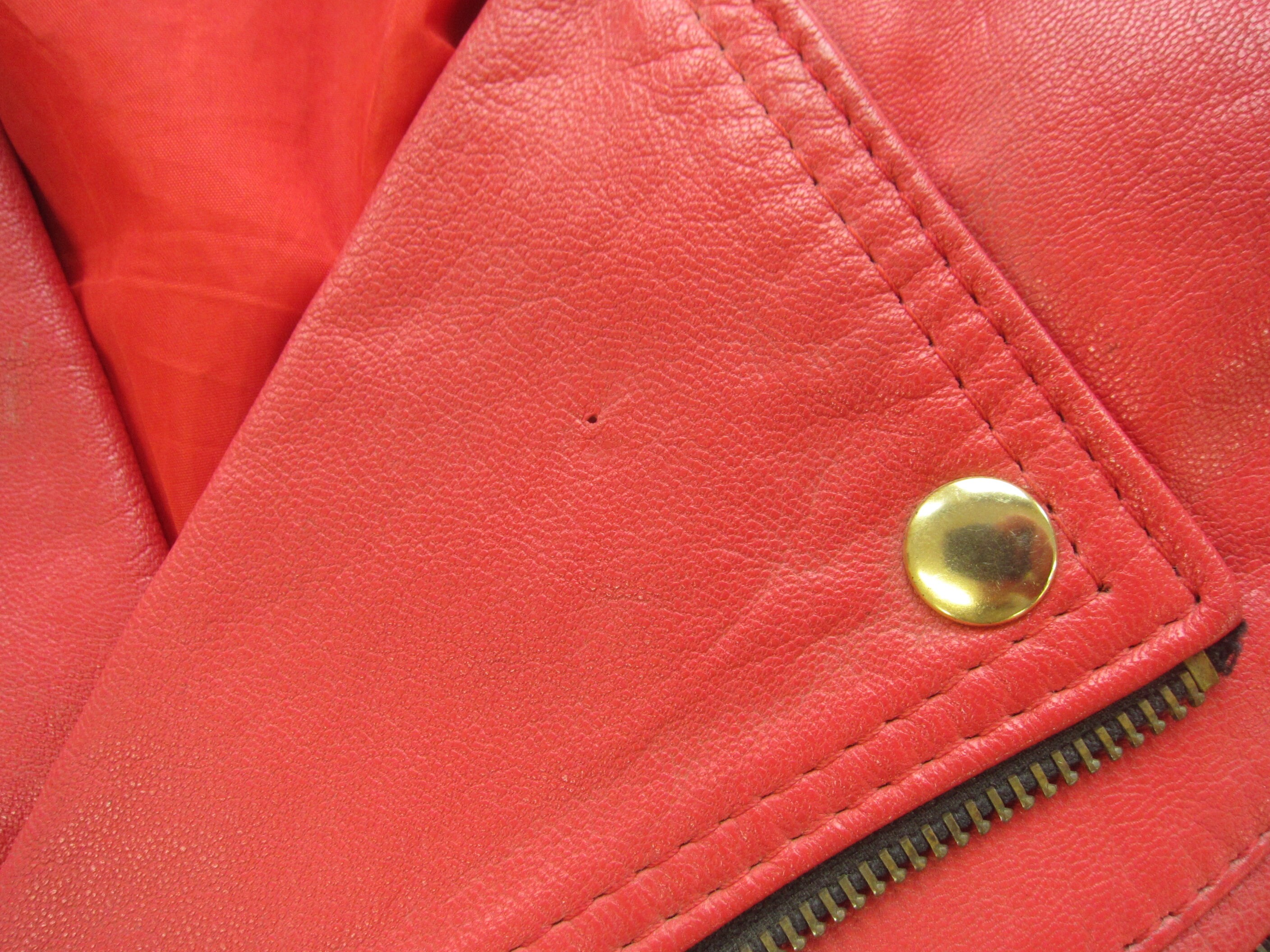 Large 80s Women's Red Leather Motorcycle Jacket / Biker - Etsy