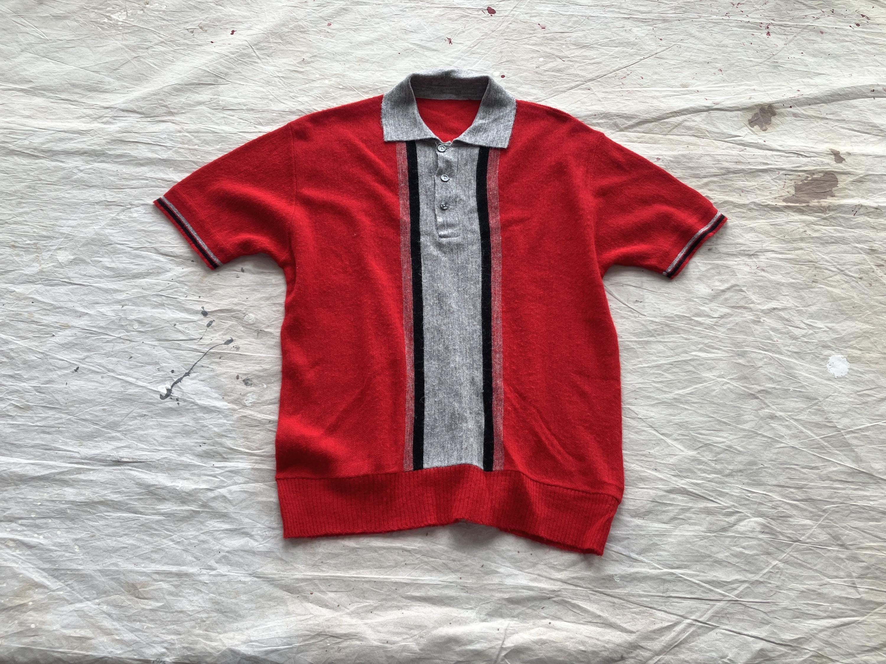 トップス 60s CAMPUS vintage cotton shirt Vintage 1960's “campus” Hippie Mod Stars X Stripes Knit Pop