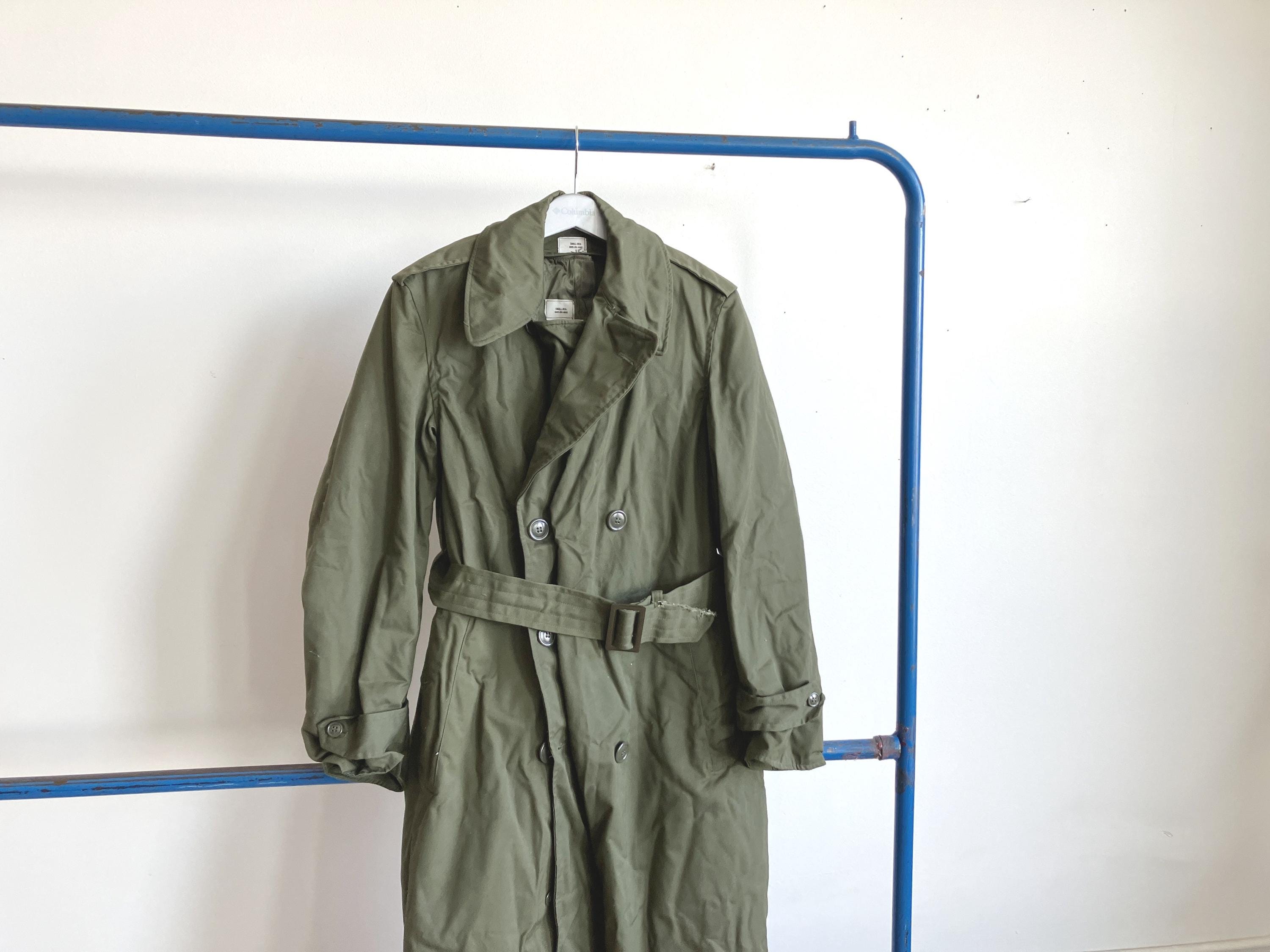 kaha・美品60s【US ARMY OVERCOATトレンチコート】 Small 60s US Army Trench Coat / 1960s Green Military Field Jacket