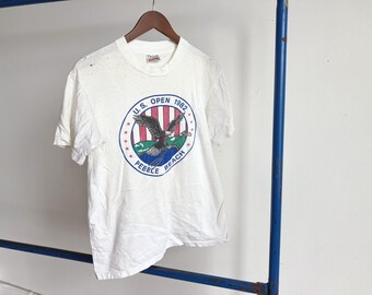 Small / Medium 80s US Open Golf Tournament Shirt / Pebble Beach 1980s Distressed