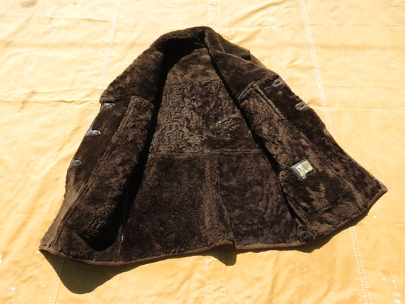 Medium / Large 70s Shearling Ranch Coat / Brown, … - image 7