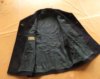 XS 40s / 50s US Coast Guard Peacoat / Corduroy Pockets Chinstrap