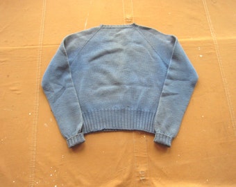 Medium 40s / 50s Women's Powder Blue Wool Sweater / Sun Faded, Ski Sweater, 1940s 1950s