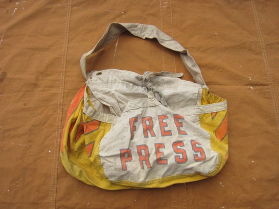 Vintage 50s / 60s Free Press Newspaper Delivery Ba