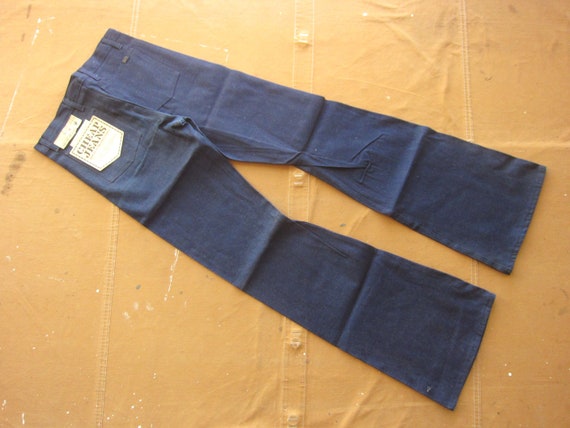 Vintage 70s Denim Bell Bottom Jeans / 100% Cotton… - image 7