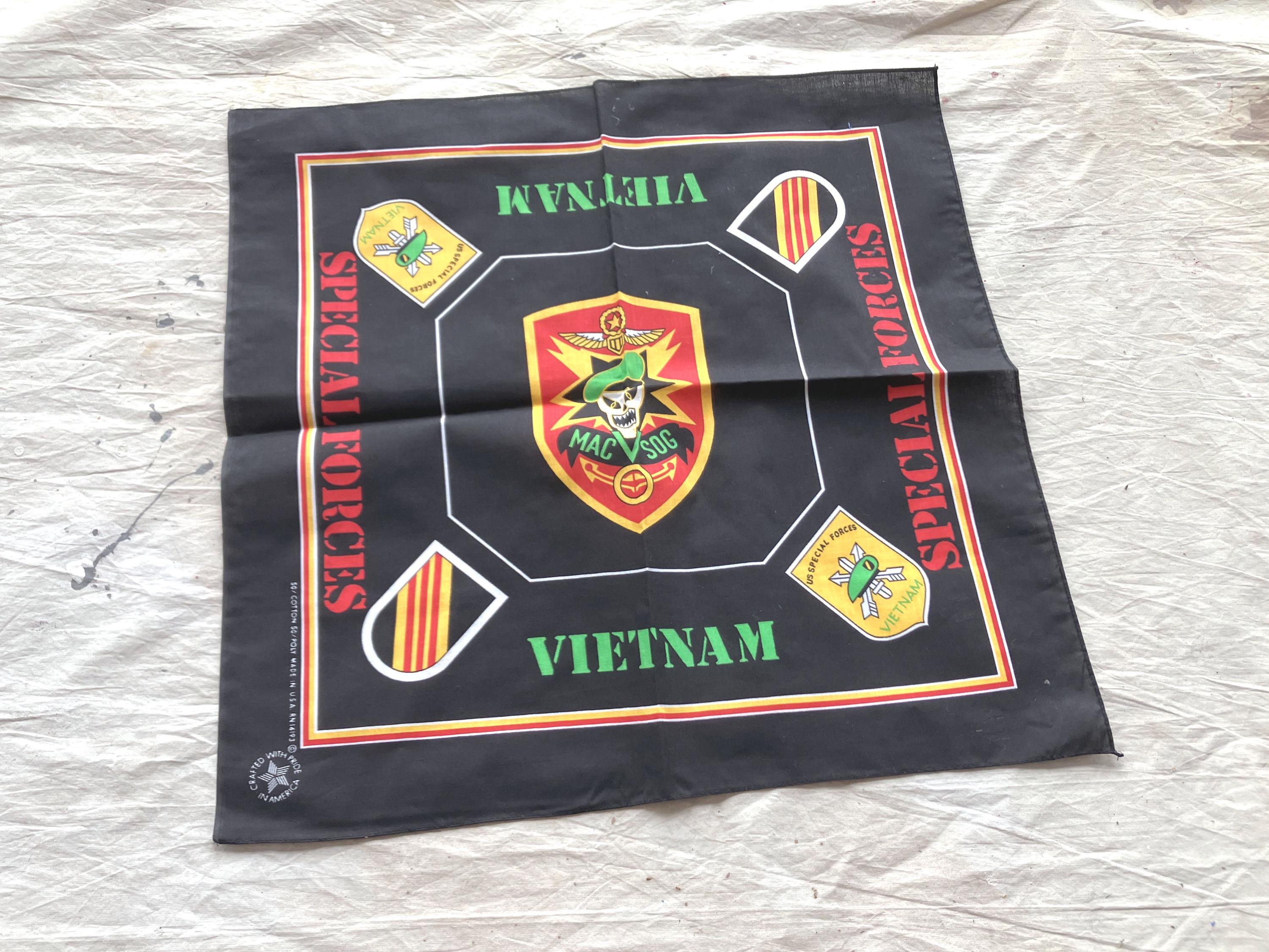 MAC V SOG Special Forces バンダナ　ヴィンテージ US Special Forces Mac V Sog Bandana (Vietnam war) bundle w