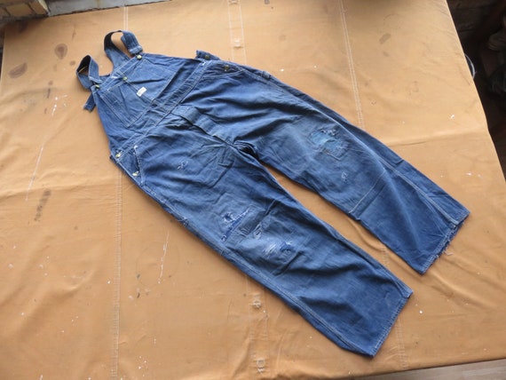 Large / XL 50s Hercules Denim Overalls / 1950s Sears Patched Large / XL 50s Hercules Denim Overalls / 1950s Sears Patched