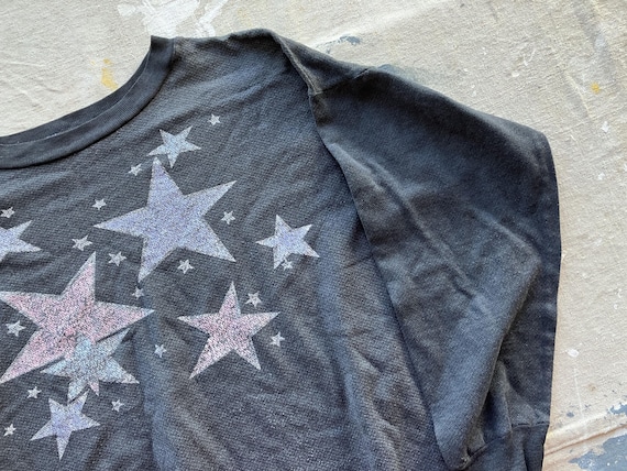 Small / Medium 70s / 80s Faded Black Glam Stars S… - image 3