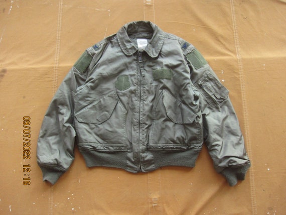 Large 90s Us Army Cwu 45 P Bomber Jacket Air Force Sage Etsy