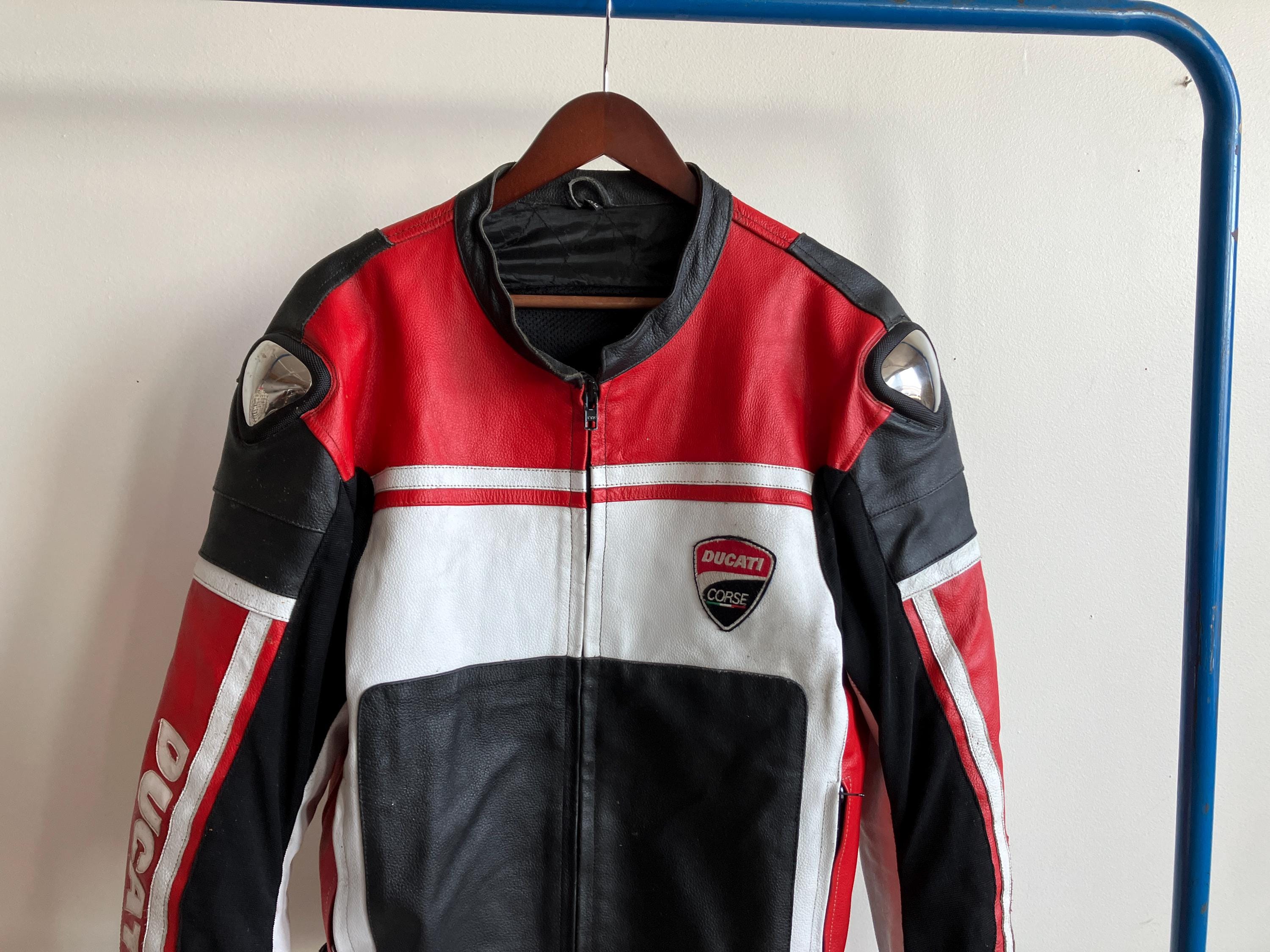 Large / XL 90s / 00s Ducati Corse Leather Motocross Jacket