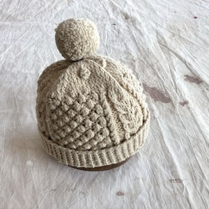 Woolrich Beanie Hat Wool Blend Knit Cream Pattern Winter Cap NWT One Size Woolrich Wool Blend Beanie Hat Knit Cap Winter Warm Lined  main image 3