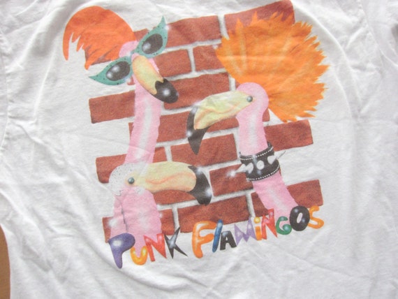 Medium 90s Punk Flamingos T-shirt / 1990s - image 3