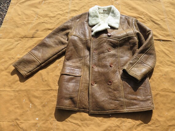 XL 80s / 90s Shearling Sheepskin Leather Jacket / Rem Garson - Etsy