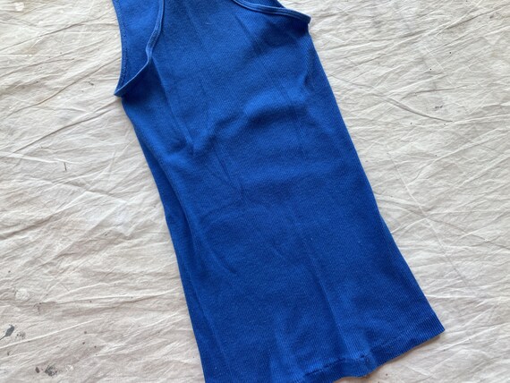 Small 80s Solid Color Tank Top Undershirt / Ribbe… - image 9