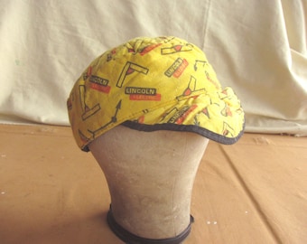 70er Jahre Lincoln Electric Elektriker Quilted Hat / Schweißer Kappe mit kurzer Krempe 1970er Jahre