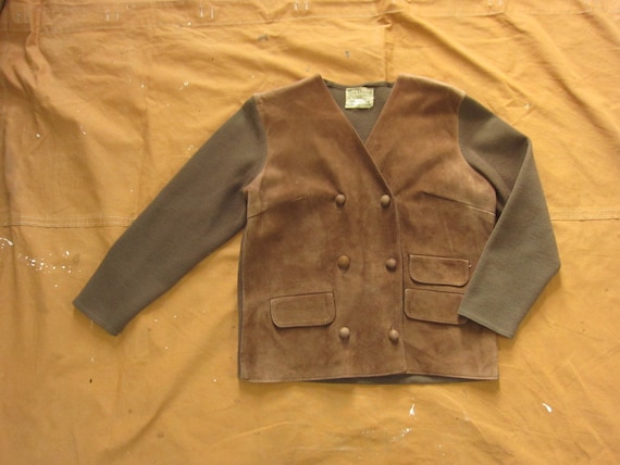 Medium 50s / 60s Women's Leather & Wool Double Bre