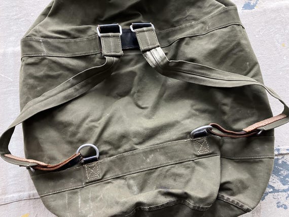 Vintage 60s German Canvas Military Backpack Duffel Bag / Huge