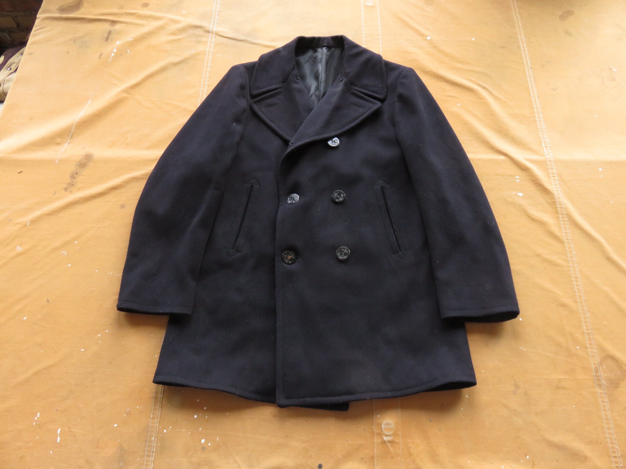 US Navy Pea Coat 40L DSCP Quarterdeck Collection BLACK | eBay