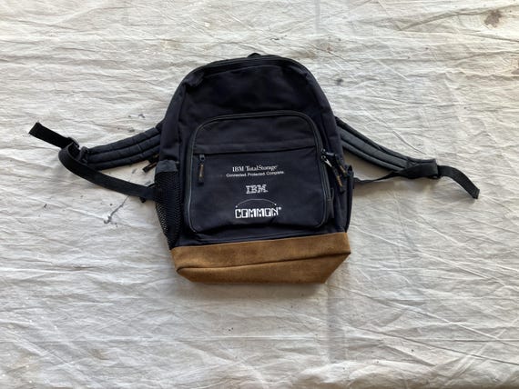 black backpack with brown leather bottom For Men | 16