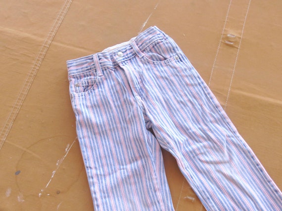 Children's 80s Lee Striped Jeans / 20 21 Waist 19… - image 2