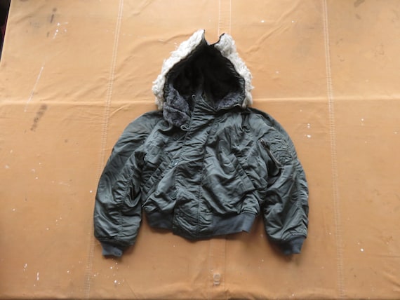 Cropped bomber jacket with fur hood clearance