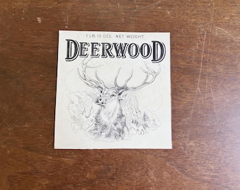 Antique 1920s Original Pen & Ink Advertising Drawing Deer Stag Packaging Design