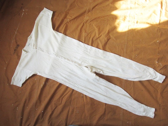 Large / XL 20s / 30s Cotton Union Suit / Long Unde