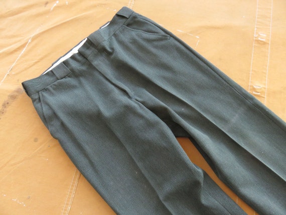 34 x 31 50s / 60s Wool Whipcord Pants / Green For… - image 2