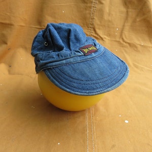 XS 60s Big Smith Denim Engineer Cap / Denim Hat, 1950s 50s 1960s, Railroad, Conductor, 6 7/8