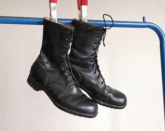 Men's 10 / 11 70s US Army Combat Boots / 1970s Leather Work Military Distressed