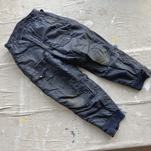 Large / Size 36 50s US Air Force Blue Nylon Flight Pants / Heavy Trousers Air Crew F-1A 1950s Winter Insulated Utility Cargo Army Military