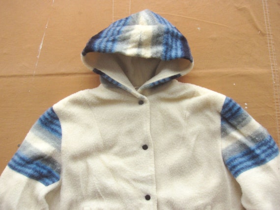 Medium / Large 50s Women's Hooded Fleece Jacket /… - image 2