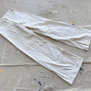 29 Waist 40s / 50s US Navy White Cotton Sailor Pants / Middy Uniform Bell Bottoms 1940s 1950s Crackerjack XS Small 28