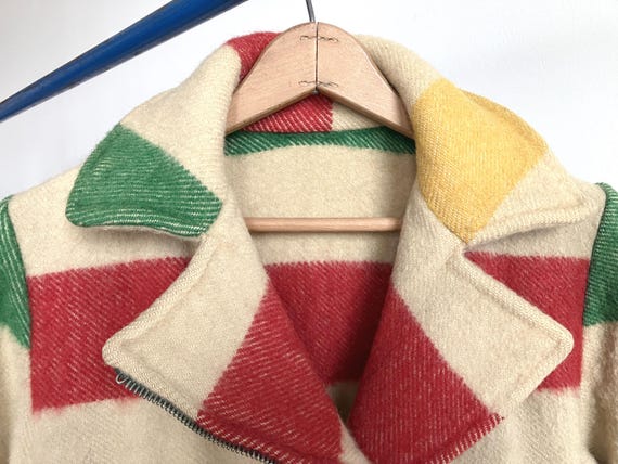 XS 30s Hudson's Bay Women's Wool Blanket Coat / P… - image 4