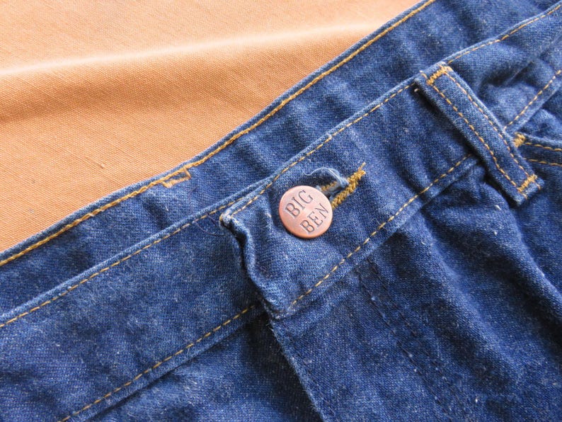35 x 30 80s Carpenter Jeans / Dark Wash Denim Work Pants Made in USA 1980s 1990s Big Ben image 5