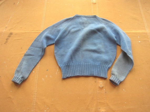 Medium 40s / 50s Women's Powder Blue Wool Sweater… - image 8