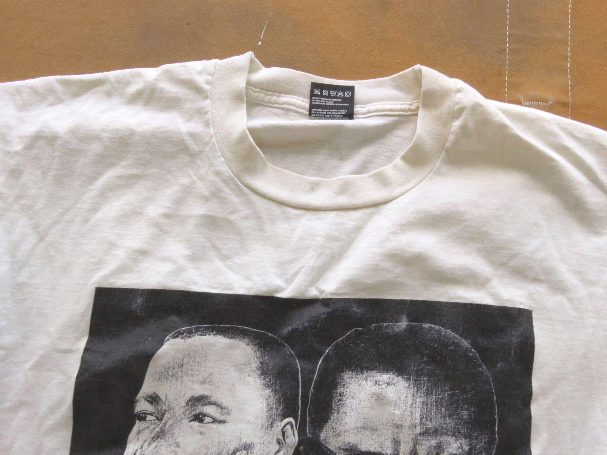 XL 90s Malcolm X & Martin Luther King Jr T-shirt / 1990s Single 