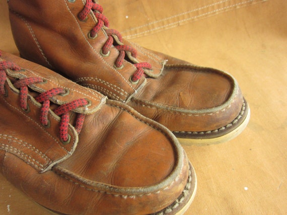 Men's 12 70s / 80s Moc Toe Work Boots / 1970s 198… - image 4